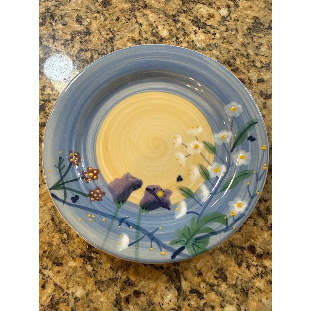 Hartstone Carlisle Home Products Handpainted Floral‎ Stoneware Plate Blue